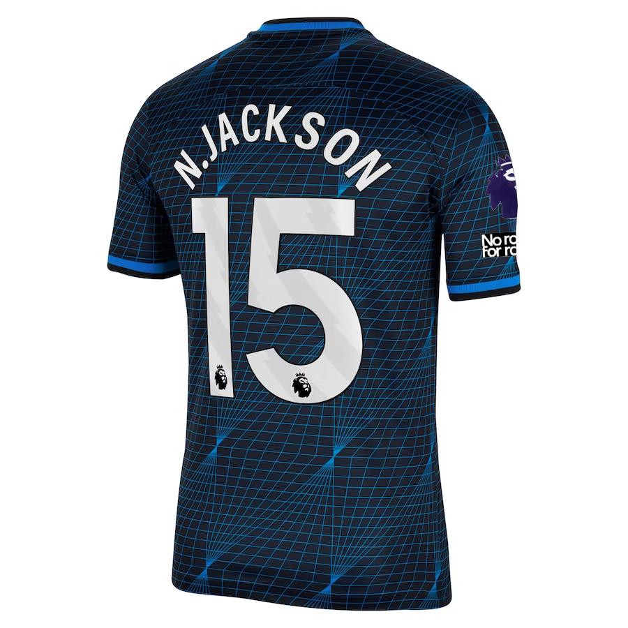 Nike Chelsea Nicolas Jackson Away Jersey w/ EPL + No Room For Racism Patches 23/