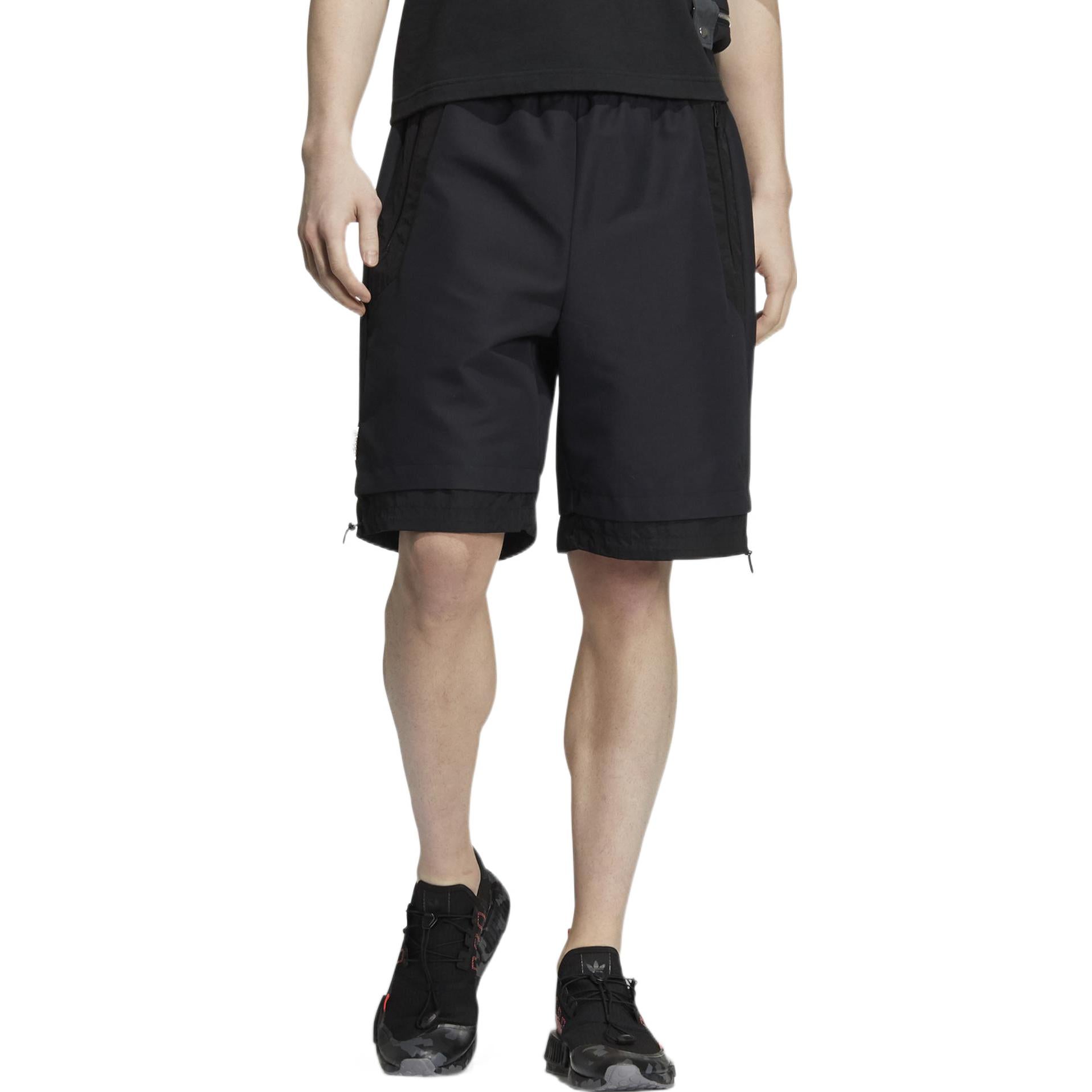 Image of Men's adidas Solid Color Pocket Lacing Sports Shorts Black HE6604