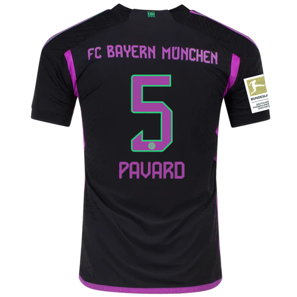 Image of adidas Bayern Munich Authentic Benjamin Pavard Away Jersey w/ Bundesliga Champio
