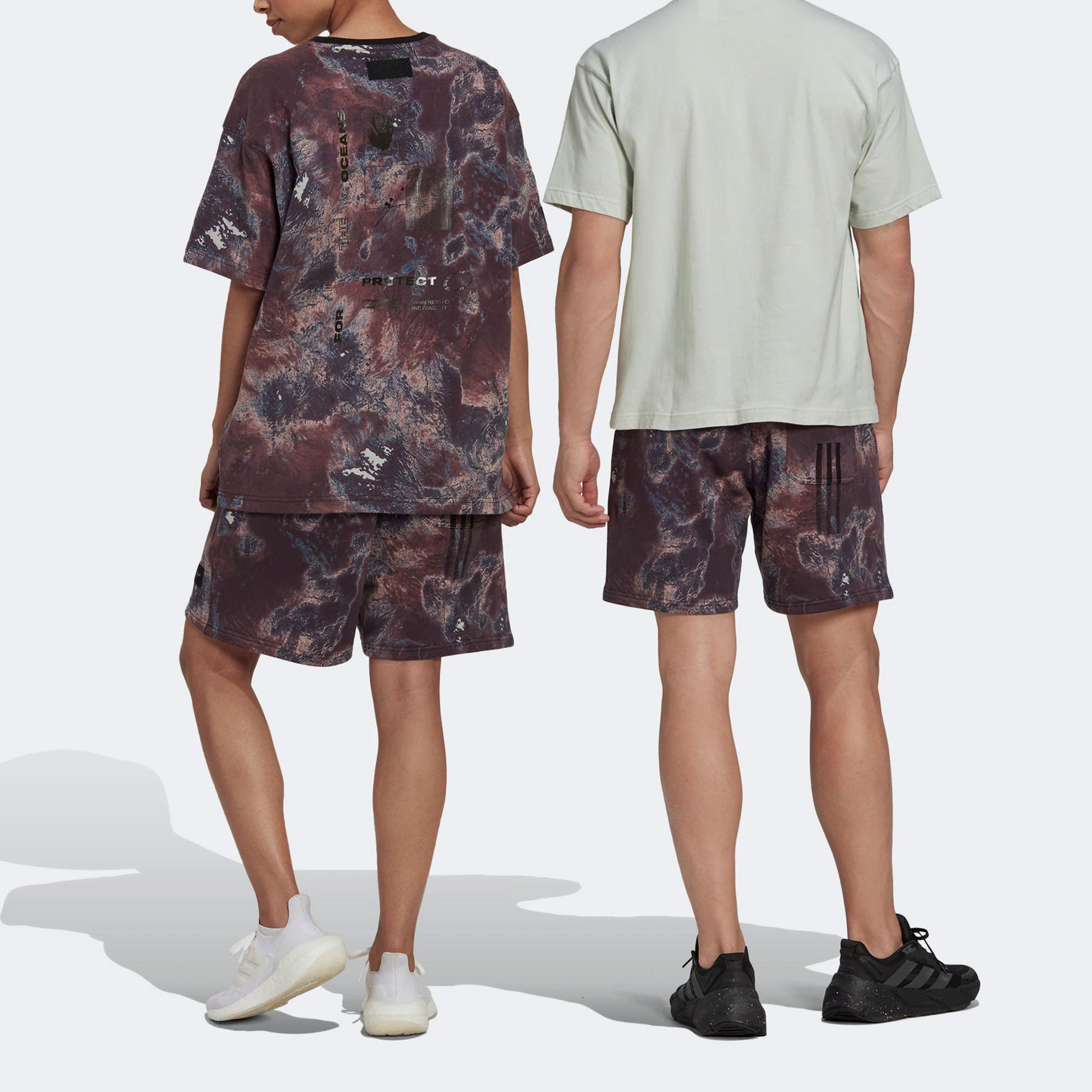 Men's adidas x Parley Crossover Loose Paint Splash Effect Printing Sports Shorts