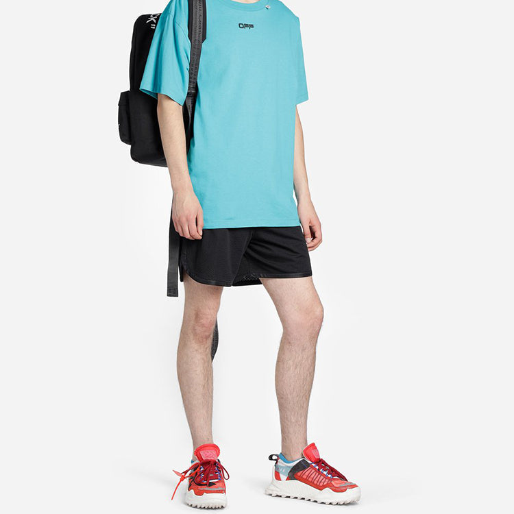 Image of OFF-WHITE Wavy Line Mesh Shorts Black/Multicolor OMCI005R201010041001