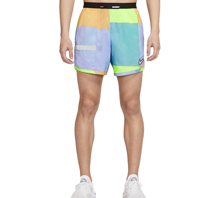 Men's Nike Flex Stride Wild Run 5 Dri-Fit Colorblock Running Shorts Green CJ5830