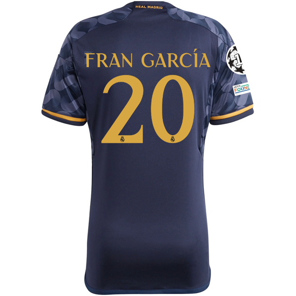 adidas Real Madrid Fran Garcia Away Jersey w/ Champions League + Club World Cup