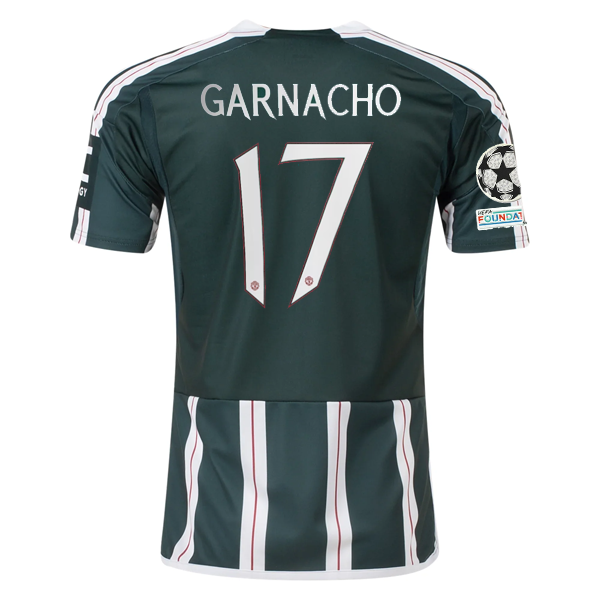 adidas Manchester United Alejandro Garnacho Away Jersey w/ Champions League Patc