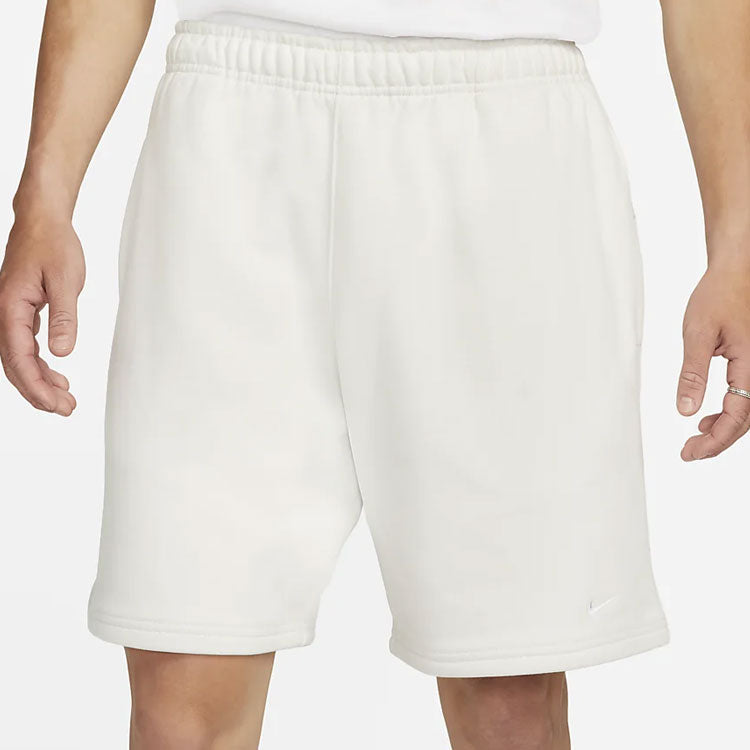 Image of Nike Solid Color Logo Straight Loose Casual Shorts Unisex White DV3056-030