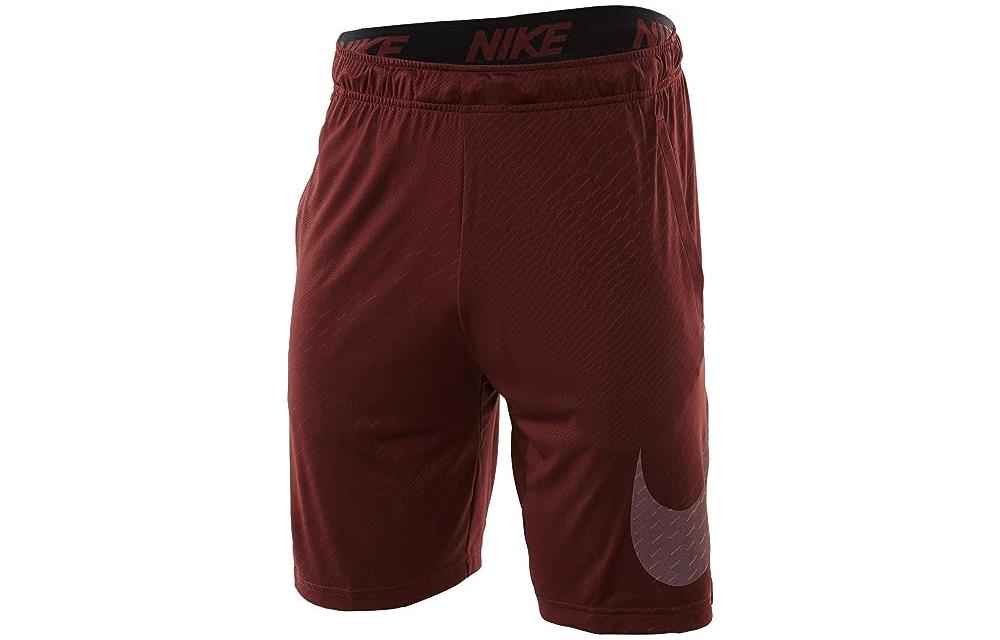 Image of Nike Dri Fit Emboss Training Shorts 'Dark Red' 860567-619