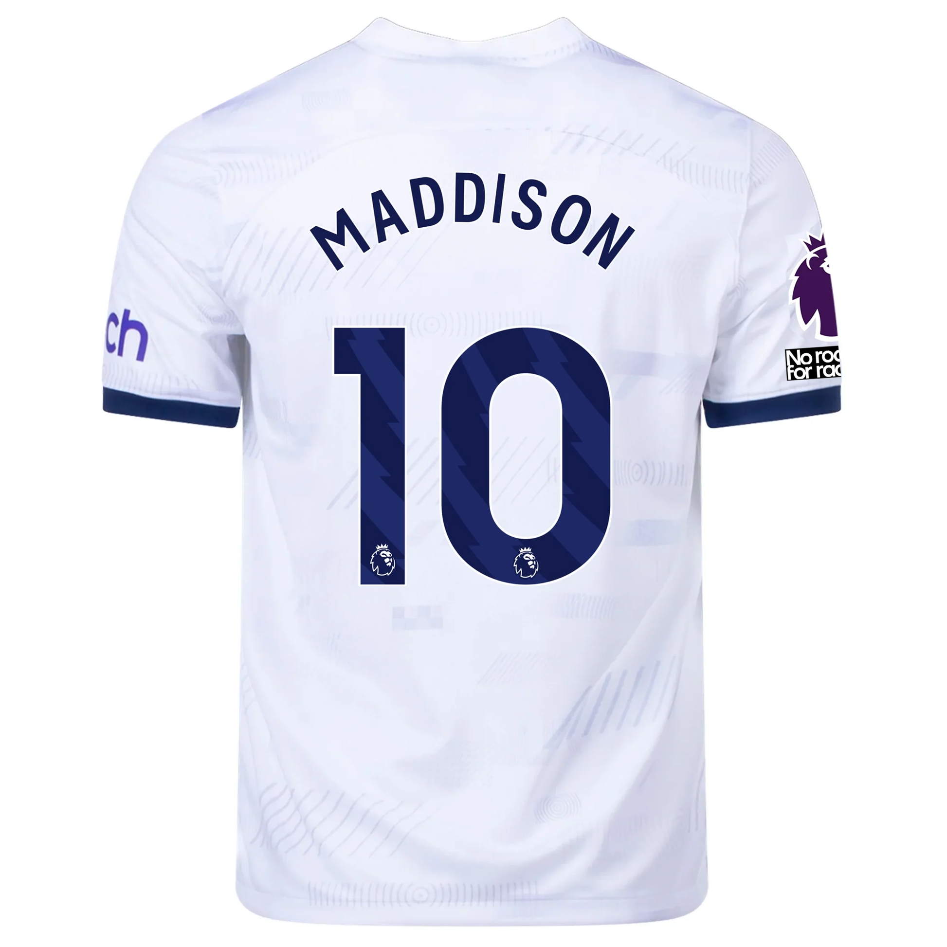 Nike Tottenham James Maddison Home Jersey w/ EPL + No Room For Racism Patches  2