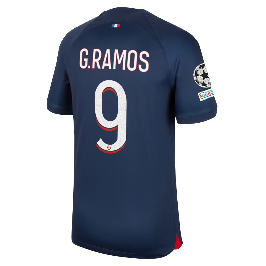 Nike Paris Saint-Germain Gonçalo Ramos Home Jersey w/ Champions League Patches 2