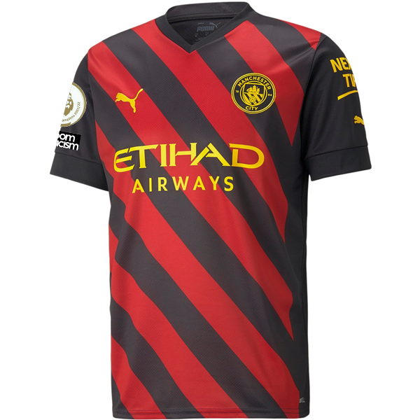 Image of Puma Manchester City Nathan Ake Auswärtstrikot mit EPL + „No Room For Racism“-Aufnähern