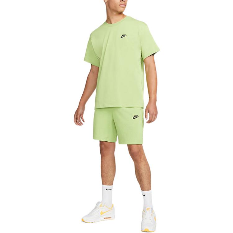 Image of Men's Nike Printing Logo Solid Color Lacing Straight Shorts Green DM6590-332
