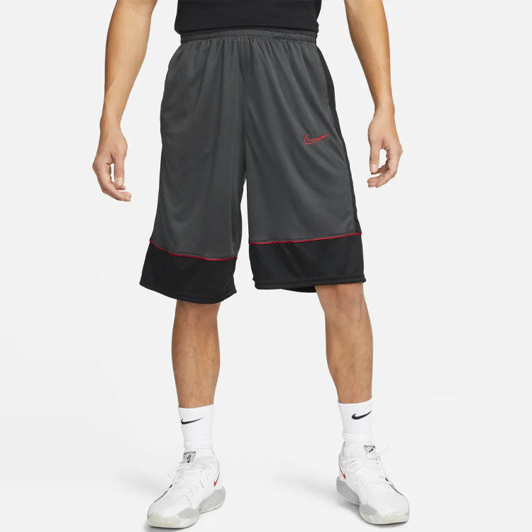 Men's Nike Dri-FIT Contrast Color Stitching Elastic Waistband Sports Black Gray