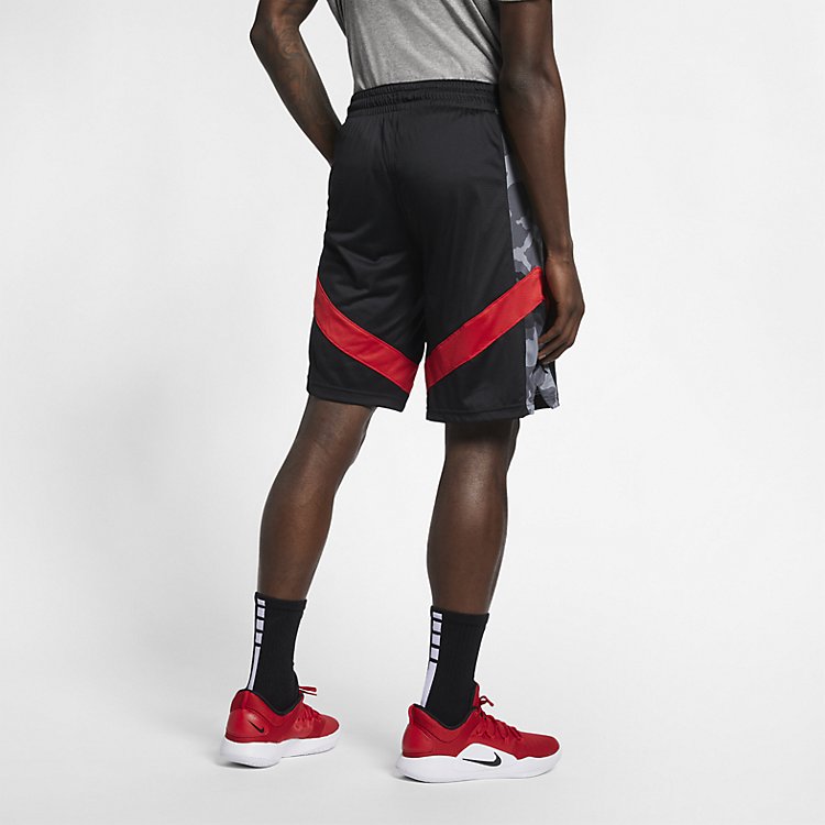 Image of Nike Courtlines Pinted Basketball Shorts 'Black Red' AJ3906-010