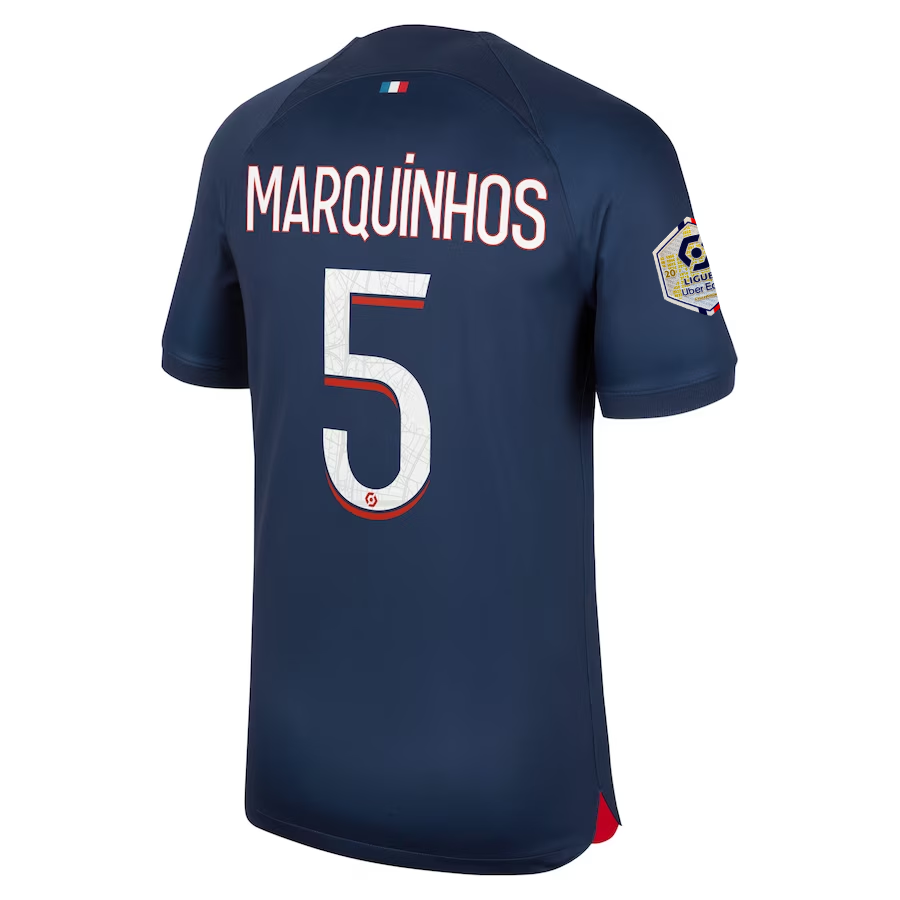 Image of Nike Paris Saint-Germain Marquinhos Heimtrikot mit Ligue 1 Champions Patch 23/24