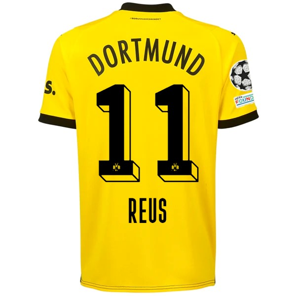 Puma Borussia Dortmund Marco Reus Home Jersey w/ Champions League Patches 23/24