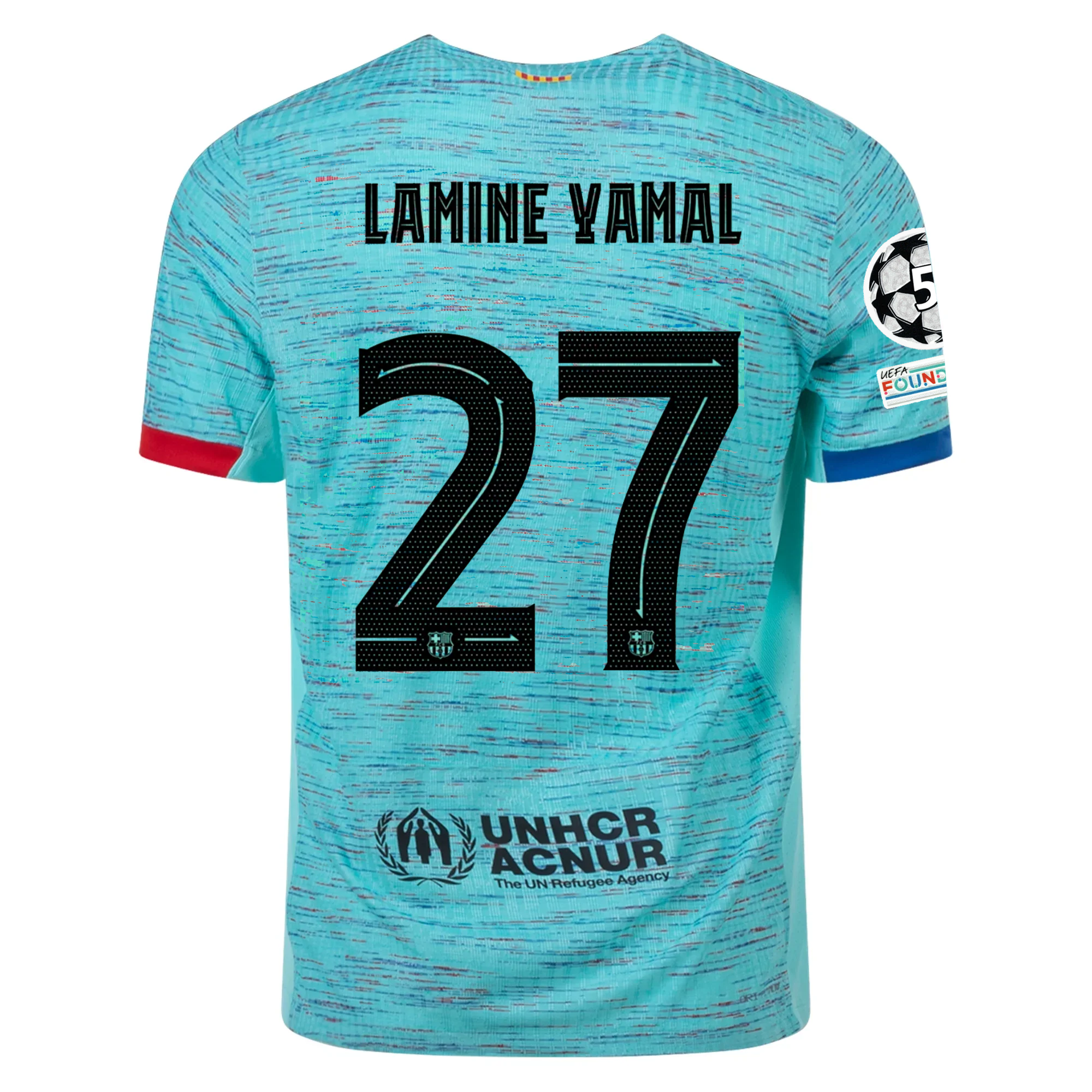 Image of Nike Barcelona Authentic Lamine Yamal Match Vaporknit Third Jersey w/ Champions