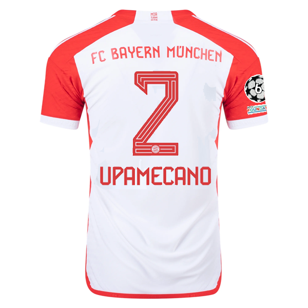 Image of adidas Bayern Munich Authentic Dayot Upamecano Home Jersey w/ Champions League P