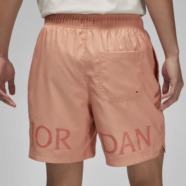 Image of Men's Air Jordan Logo Printing Lacing Orange Pink Straight Shorts DM1373-824