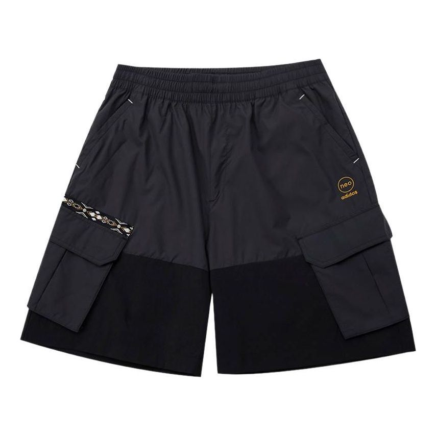 Men's adidas neo Athleisure Casual Sports Solid Color Woven Cargo Pocket Shorts