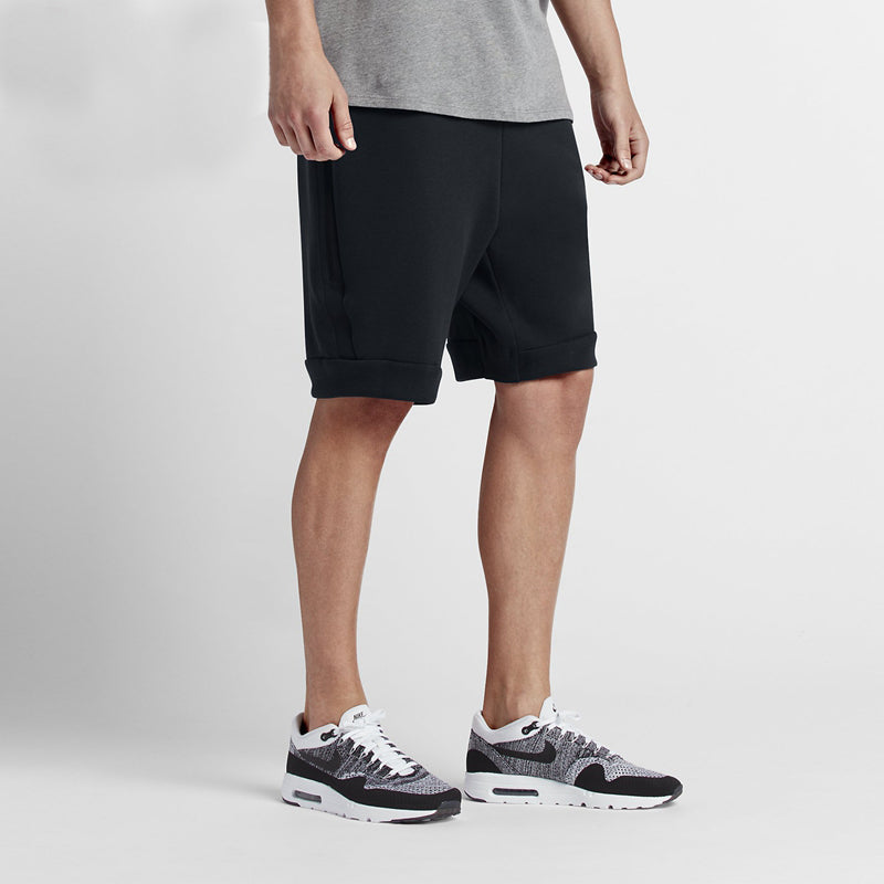 Herren-Shorts Nike Tch FLC Short mit Alphabet-Logo und Schnürung, lockere Shorts 805161-010