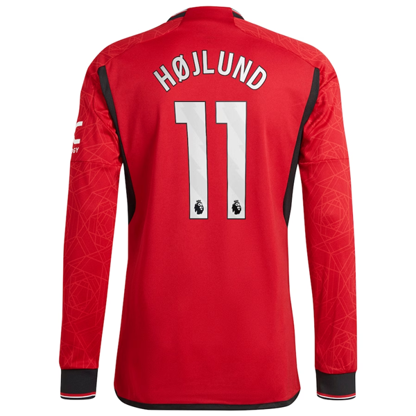 Image of adidas Manchester United Authentic Rasmus Højlund Long Sleeve Home Jersey w/ EPL