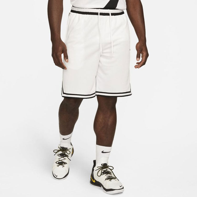 Image of Nike Dri-Fit DNA Logo Printing Stripe Drawstring Lacing Sports Shorts White DH71