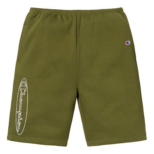 Image of Supreme x Champion SS19 Outline Sweatshort Dark Olive SUP-SS19-10078