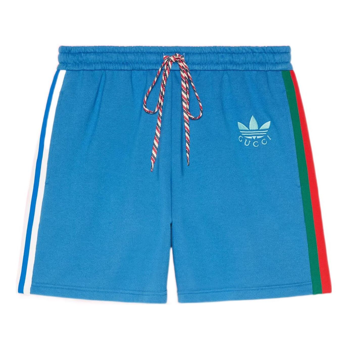 Image of Gucci x Adidas Cotton Jersey Shorts 'Blue' 705626-XJEML-4747