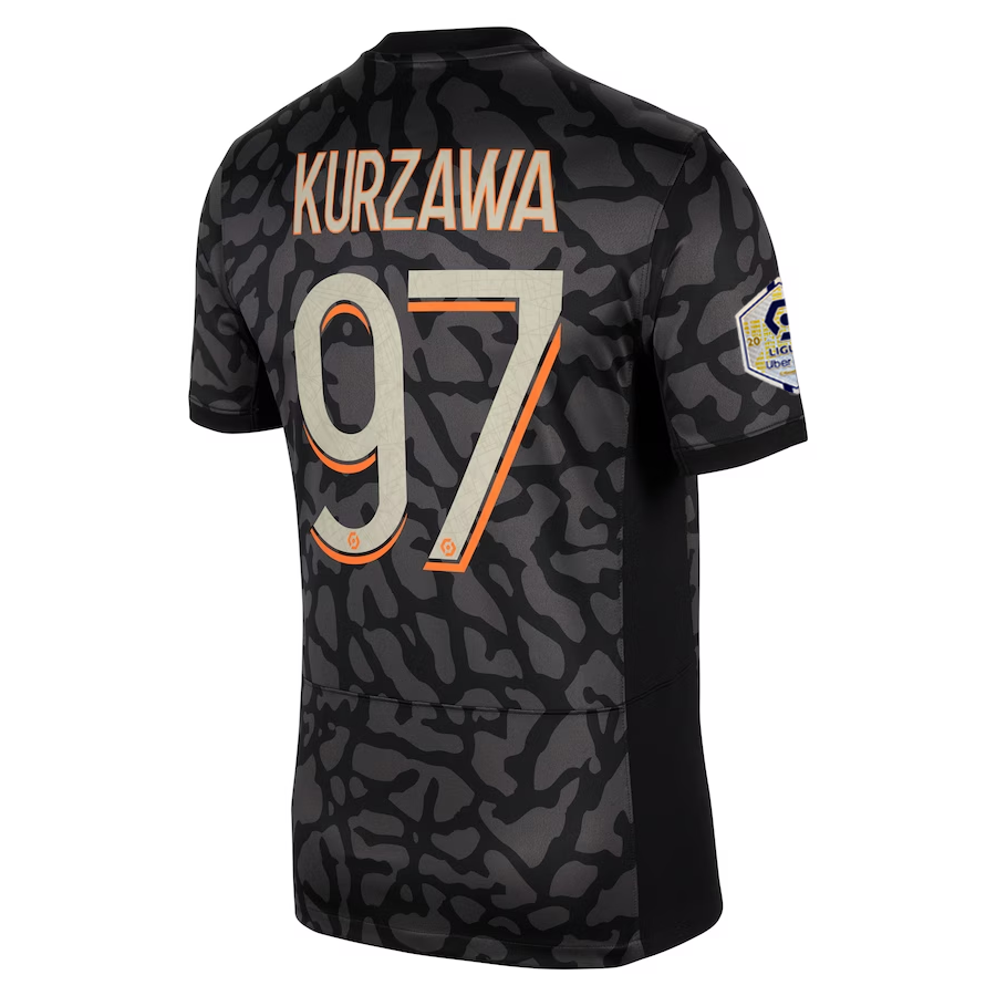 Nike Paris Saint-Germain Kurzawa Third Jersey w/ Ligue 1 Patch 23/24 (Anthracite