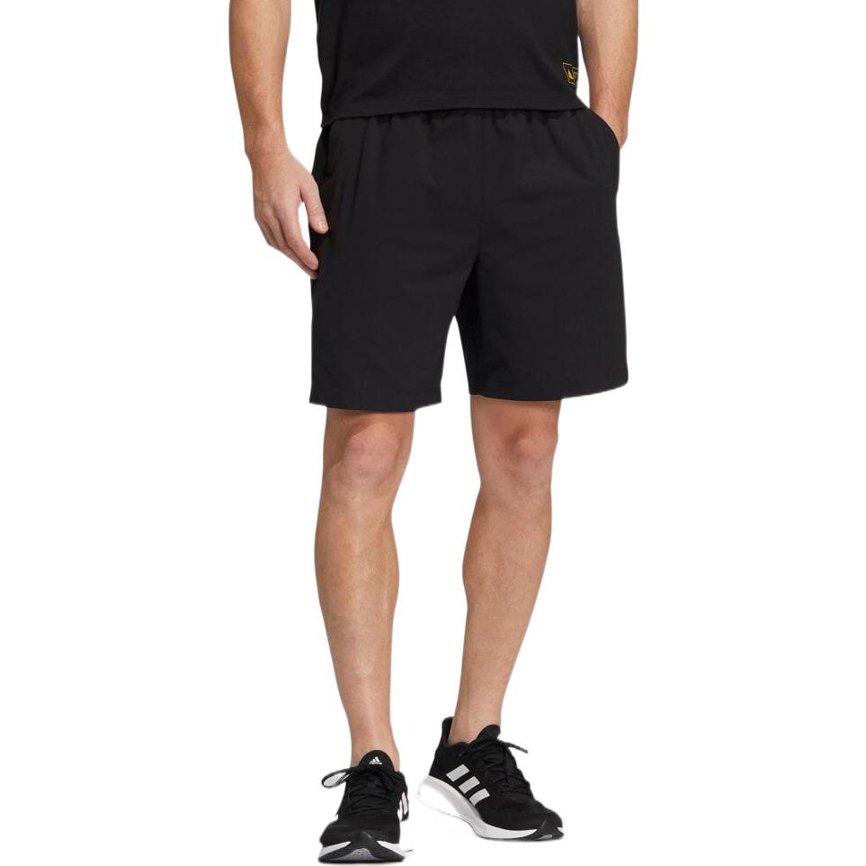 adidas Solid Color Athletic Straight Drawstring Shorts Men's Black HD0024