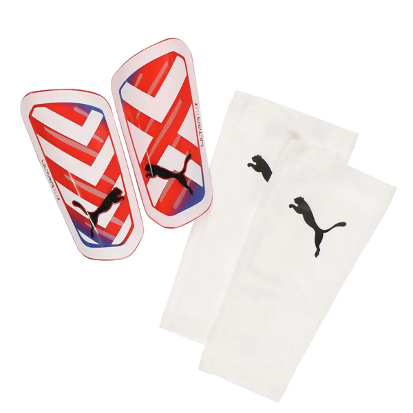 Puma Ultra Flex Sleeve Shinguard (Puma White/Ultra Blue/Fire)