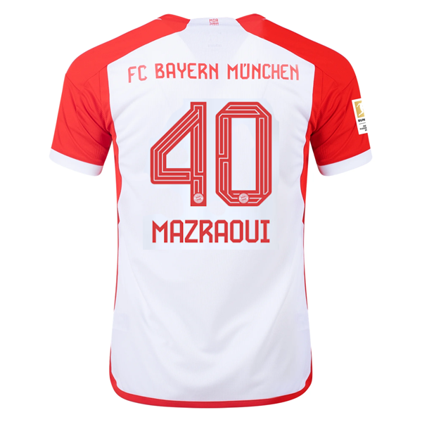 Image of adidas Bayern München Noussair Mazraoui Heimtrikot 23/24 mit Bundesligameister