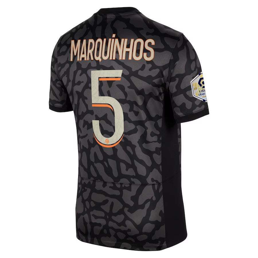Nike Paris Saint-Germain Marquinhos Third Jersey w/ Ligue 1 Patch 23/24 (Anthrac