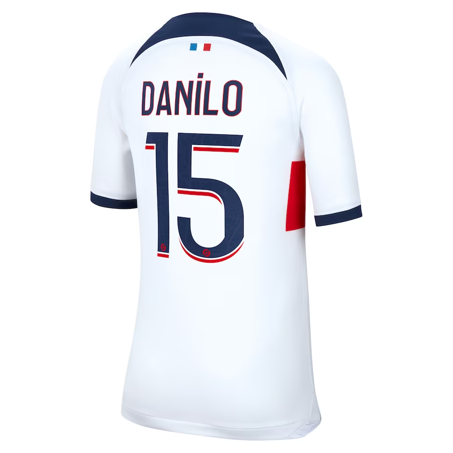 Nike Youth Paris Saint-Germain Danilo Away Jersey 23/24 (White/Midnight Navy)