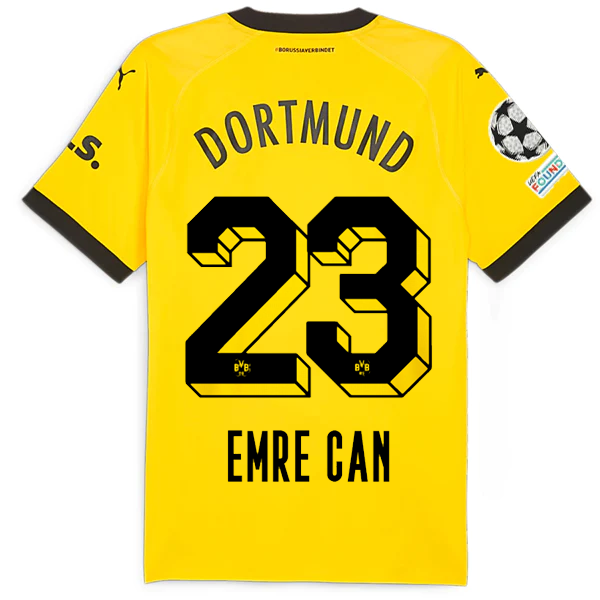 Puma Borussia Dortmund Authentic Emre Can Home Jersey w/ Champions League Patche