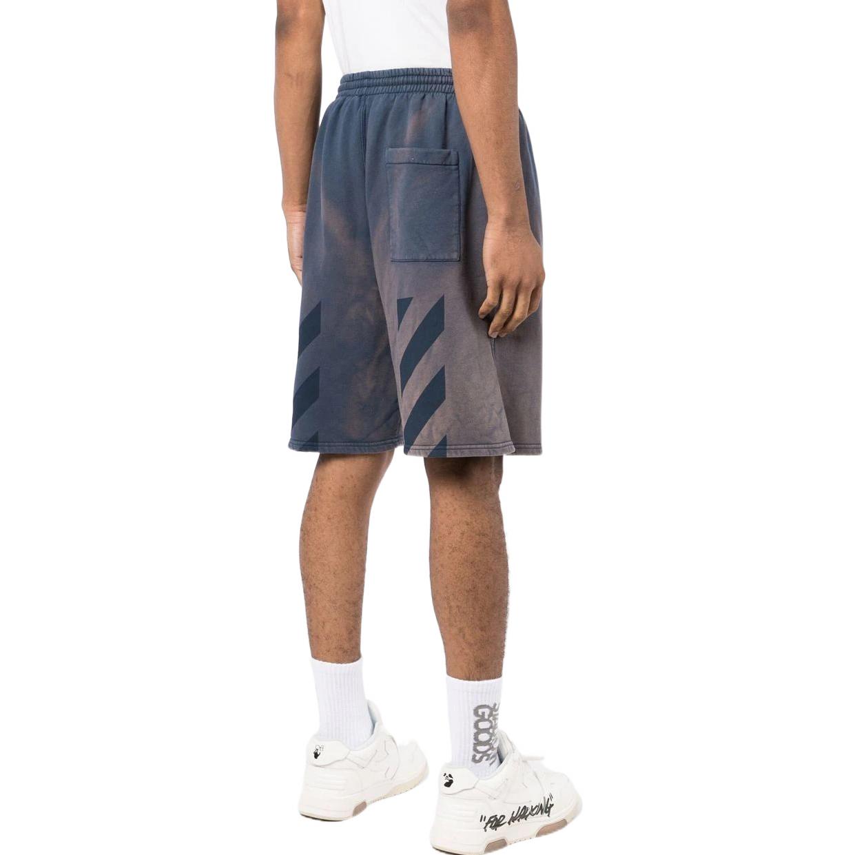 Image of Men's OFF-WHITE SS22 Bleach Drawstring Lacing Straight Shorts Ordinary Version B