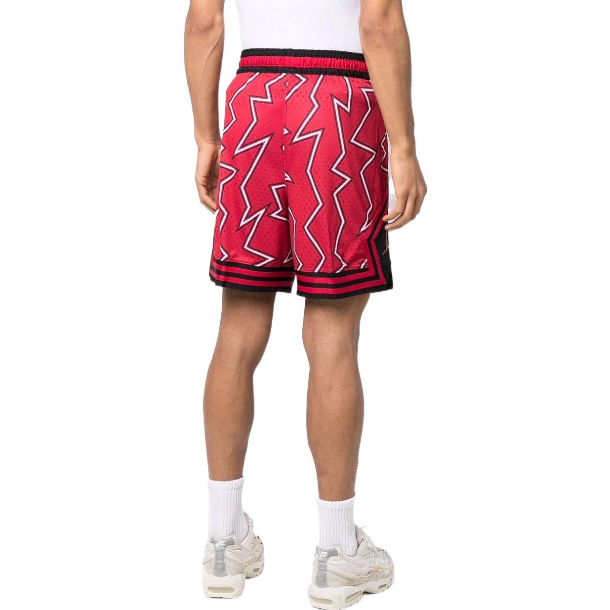 Image of Men's Air Jordan Pattern Printing Lacing Elastic Waistband Straight Sports Short