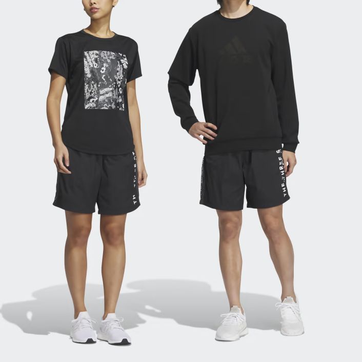 Image of Adidas Wording Loose Fit Woven Shorts 'Black' IA9443