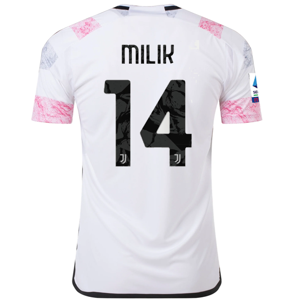 Image of adidas Juventus Milik Away Jersey w/ Serie A 23/24 (White)