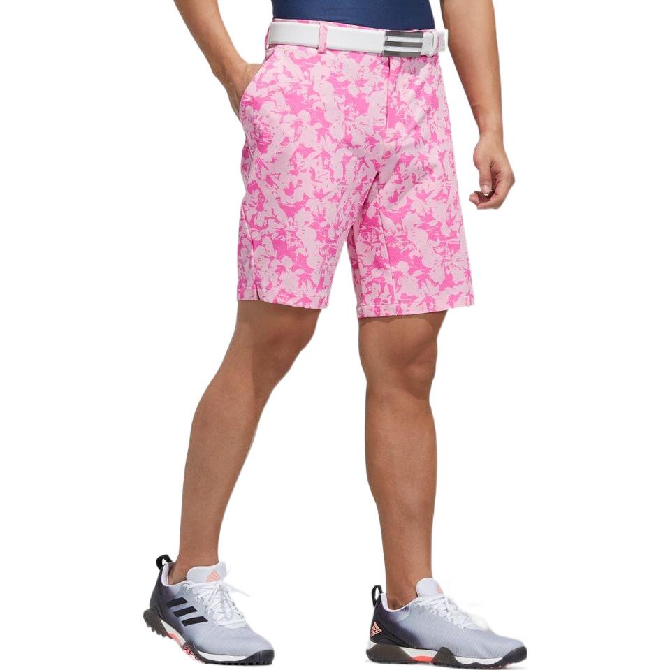 Image of Men's adidas SS22 Solid Color Flowers Printing Shorts Pink Red GM0856