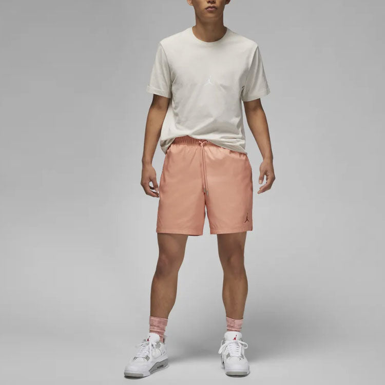 Image of Men's Air Jordan Logo Printing Lacing Orange Pink Straight Shorts DM1373-824