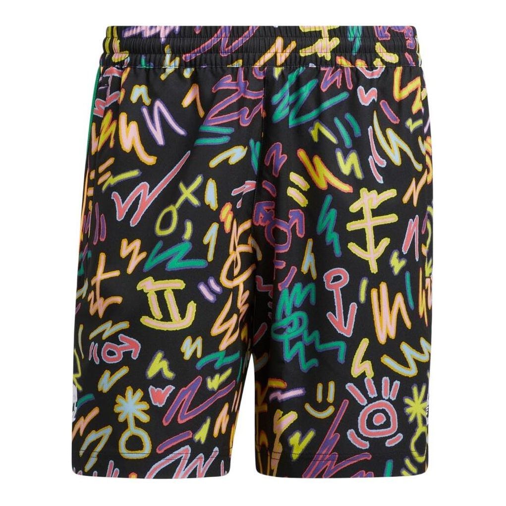 Image of Men's adidas Graffiti Full Print Sports Shorts Black HC3087