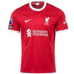 Image of Nike Liverpool Mohamad Salah Home Jersey w/ EPL + No Room For Racism Patches 23/