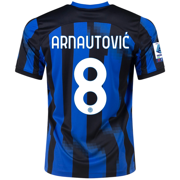 Nike Inter Milan Marko Arnautović Home Jersey w/ Serie A Patches 23/24 (Lyon Blu