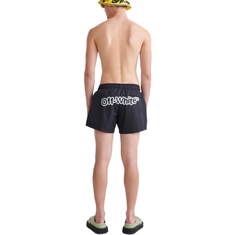 Image of OFF-WHITE FW22 Herren Shorts mit Logo-Print und elastischem Bund, gerader Schnitt, lässige Version