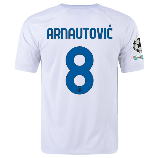 Image of Nike Inter Milan Marco Arnautovic Away Jersey w/ Champions League + Copa Italia