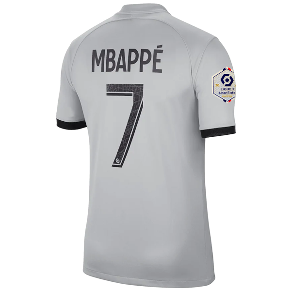 Nike Paris Saint-Germain Kylian Mbappe Away Jersey w/ Ligue 1 Champion Patch 22/