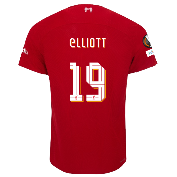 Nike Liverpool Authentic Harvey Elliott Vaporknit Match Home Jersey w/ Europa Le