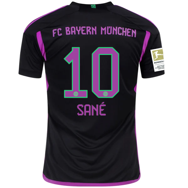 adidas Bayern München Leroy Sané Auswärtstrikot mit Bundesliga Champions Patch 23/24