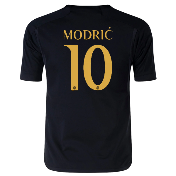 Image of adidas Youth Real Madrid Luka Mdoric Third Jersey 23/24 (Black)