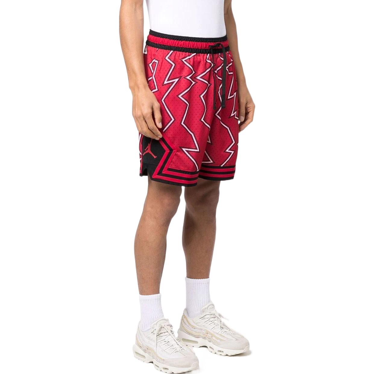Men's Air Jordan Pattern Printing Lacing Elastic Waistband Straight Sports Short